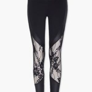 COPY - Forever 21, Active Lace-Panel Leggings, M, Black